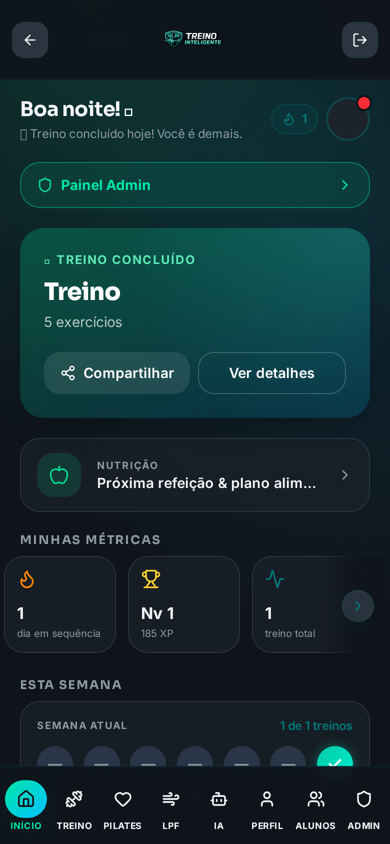 Treino Inteligente Dashboard